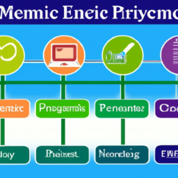 An image showcasing a computer screen displaying a mind map of the 5 essential PMP exam topics