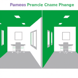An image showcasing two exam rooms side by side, one labeled "PRINCE2 Foundation" and the other labeled "Competitor