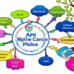 An image showcasing a colorful mind map, with PRINCE2 Agile at the center, surrounded by interconnected branches featuring concise symbols representing key exam tips for guaranteed success